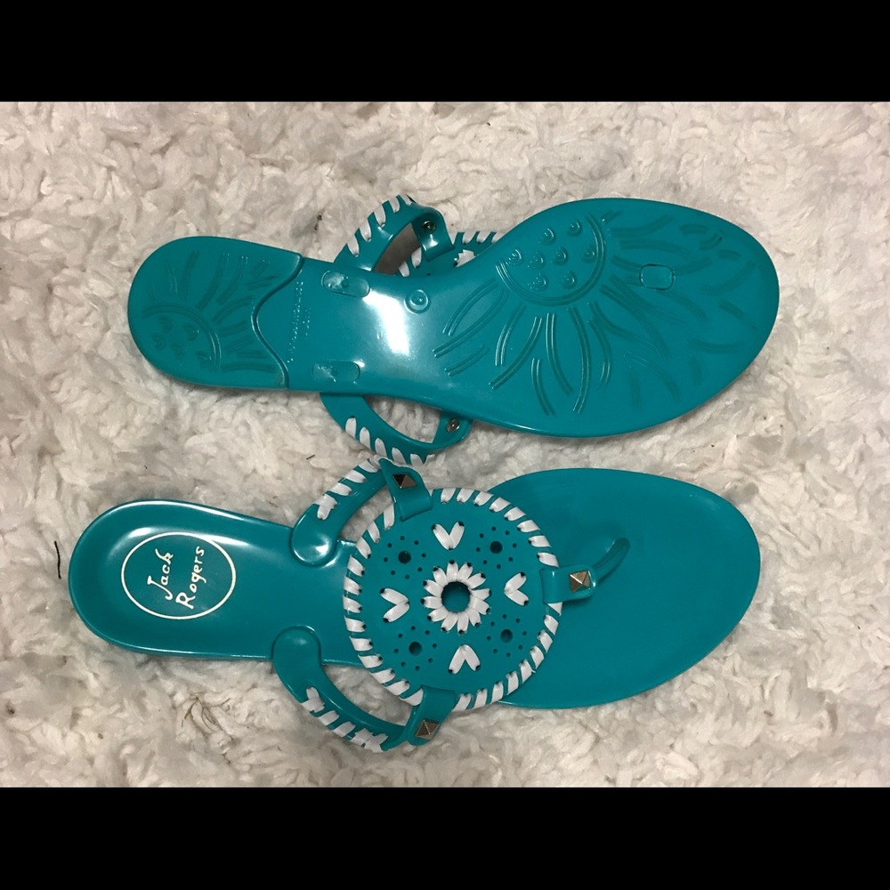 Jack Rogers Size9 turquoise jellies